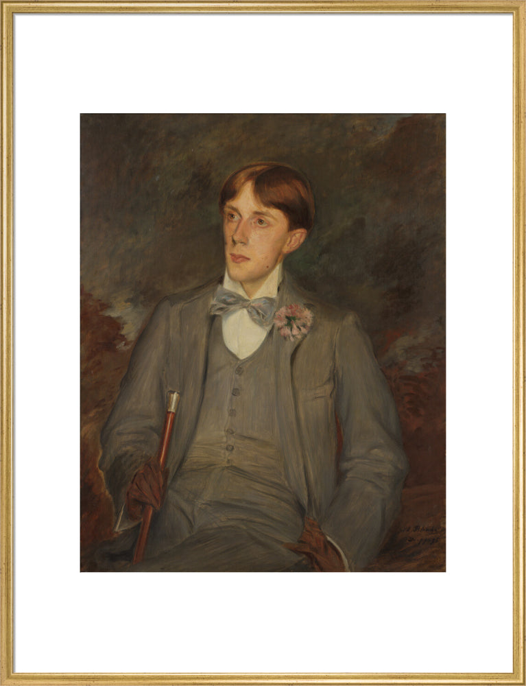 Aubrey beardsley portrait print (art print, extra large, gold frame)