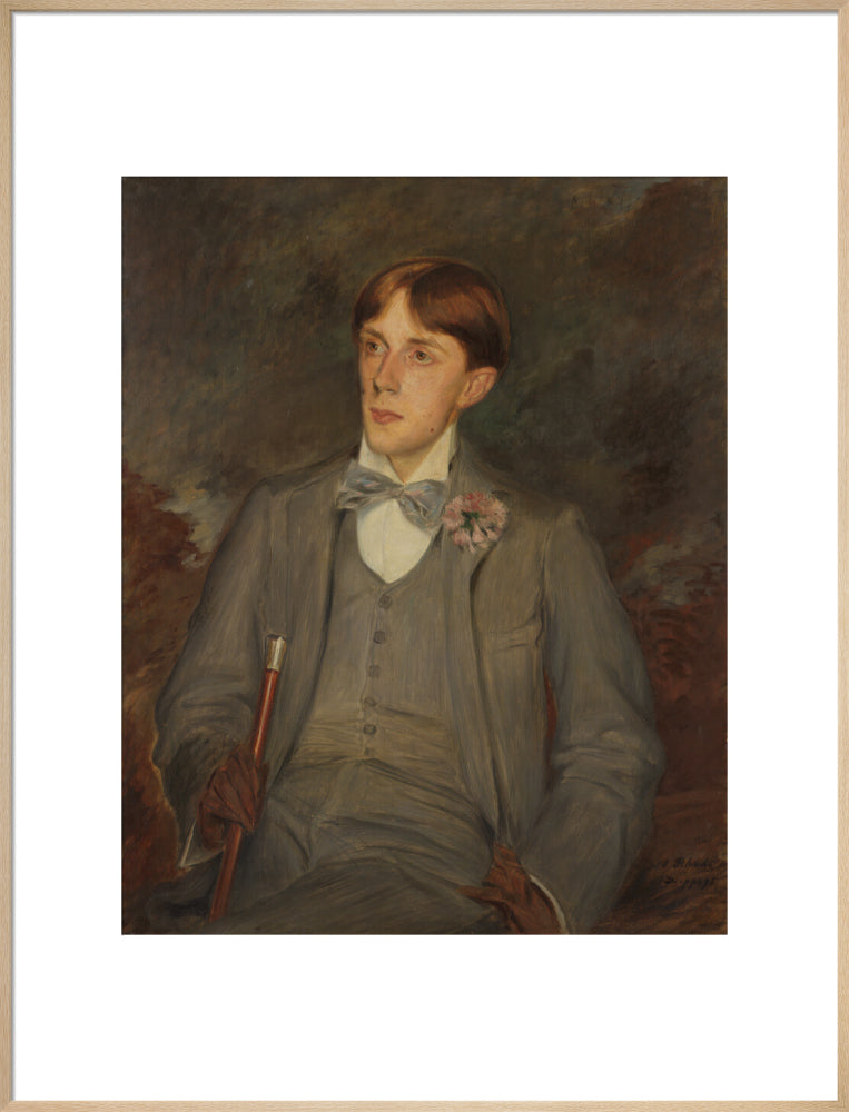 Aubrey beardsley portrait print (art print, extra large, natural frame)