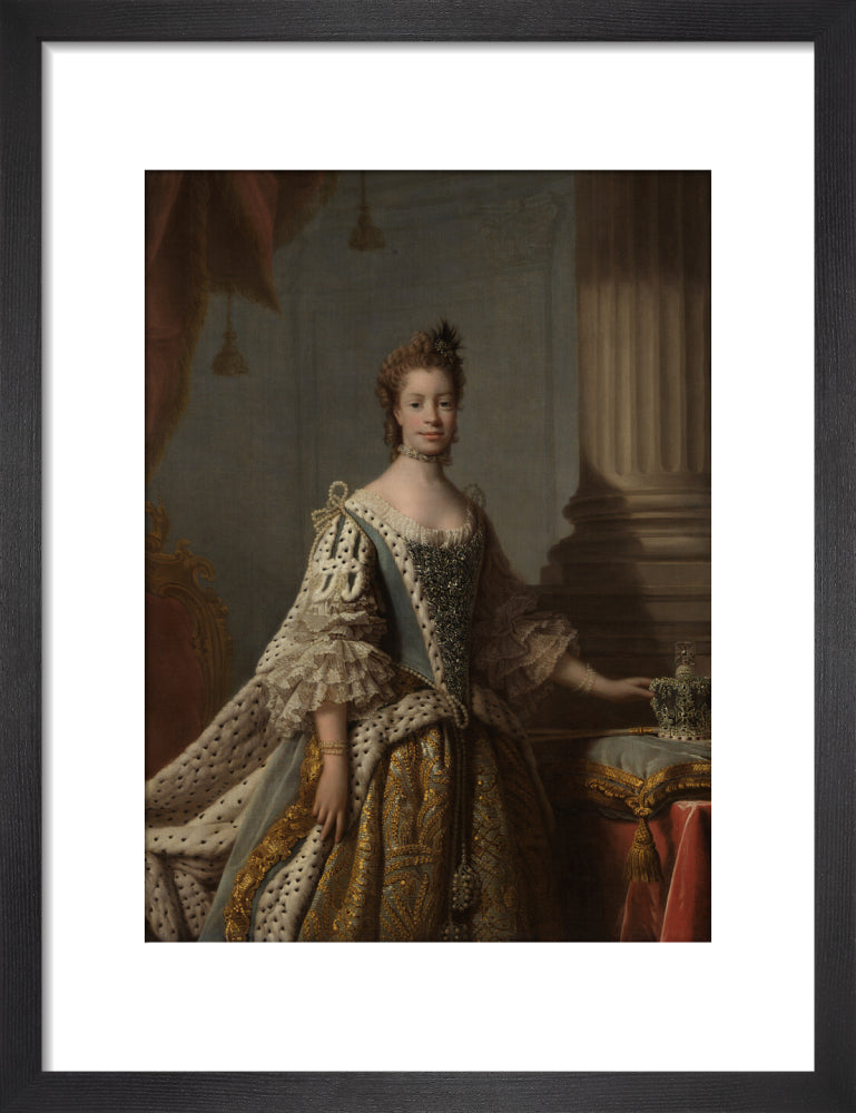 Charlotte of mecklenburg strelitz portrait print (art print, small, black frame)