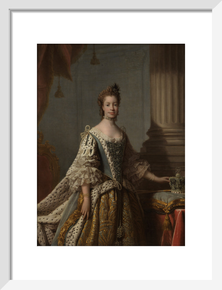 Charlotte of mecklenburg strelitz portrait print (art print, small, white frame)