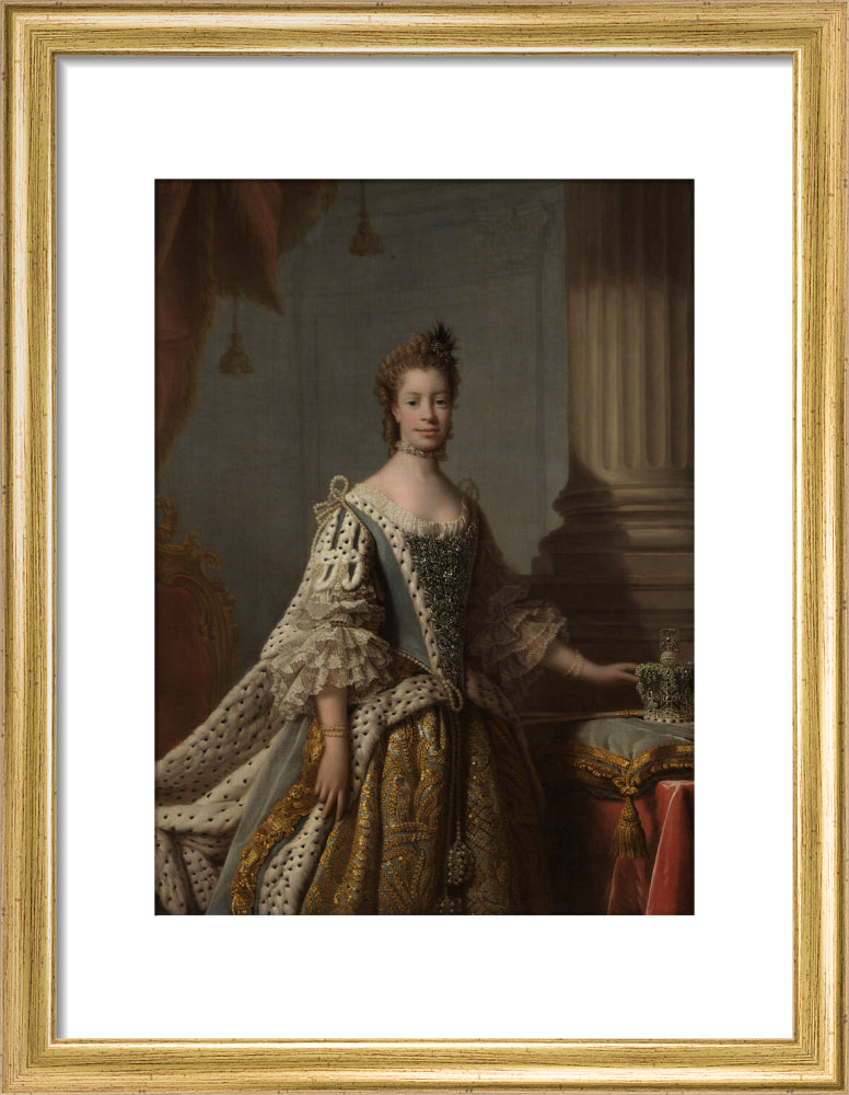 Charlotte of mecklenburg strelitz portrait print (art print, small, gold frame)