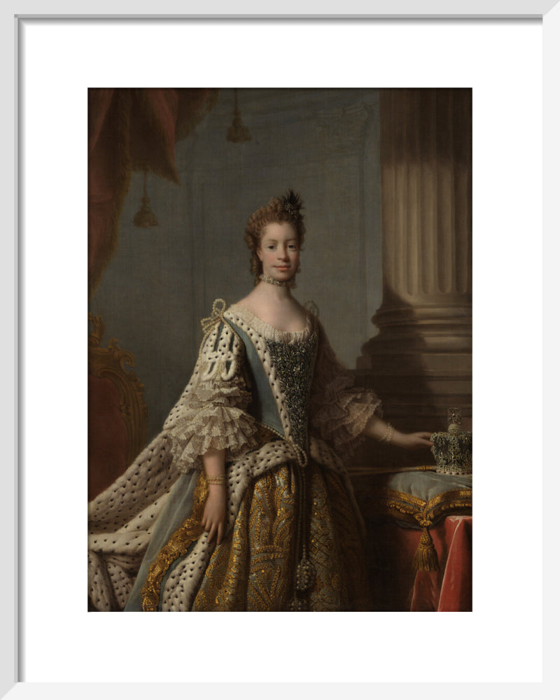 Charlotte of mecklenburg strelitz portrait print (art print, small, white frame)
