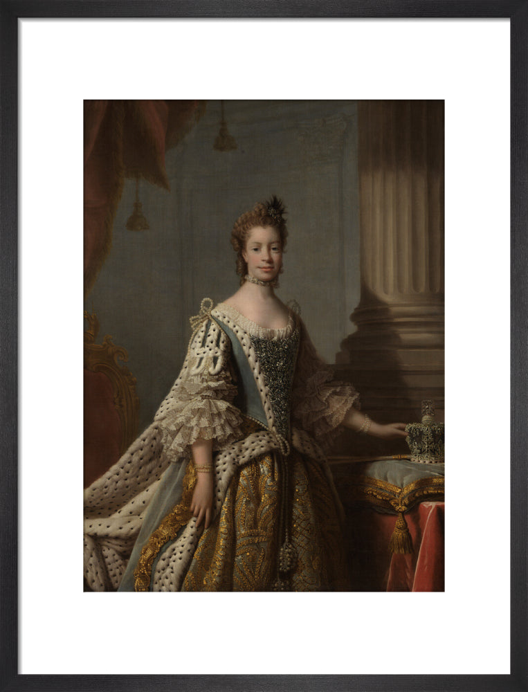 Charlotte of mecklenburg strelitz portrait print (art print, medium, black frame)