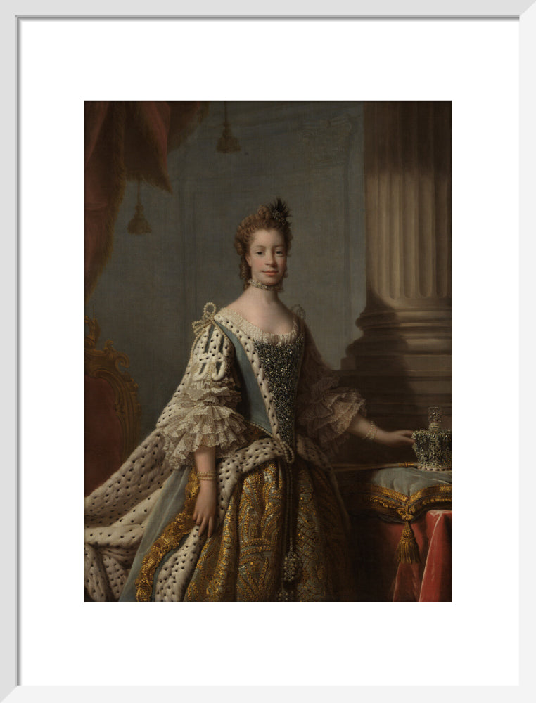 Charlotte of mecklenburg strelitz portrait print (art print, medium, white frame)