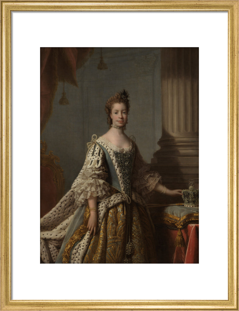 Charlotte of mecklenburg strelitz portrait print (art print, medium, gold frame)