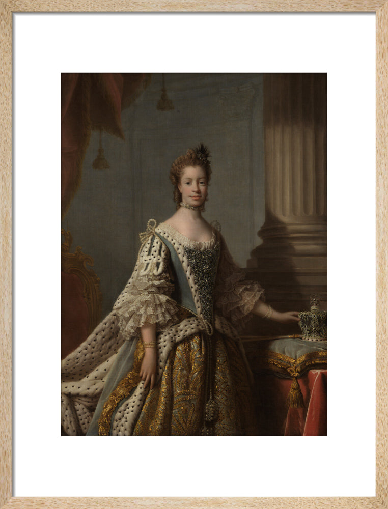 Charlotte of mecklenburg strelitz portrait print (art print, medium, natural frame)