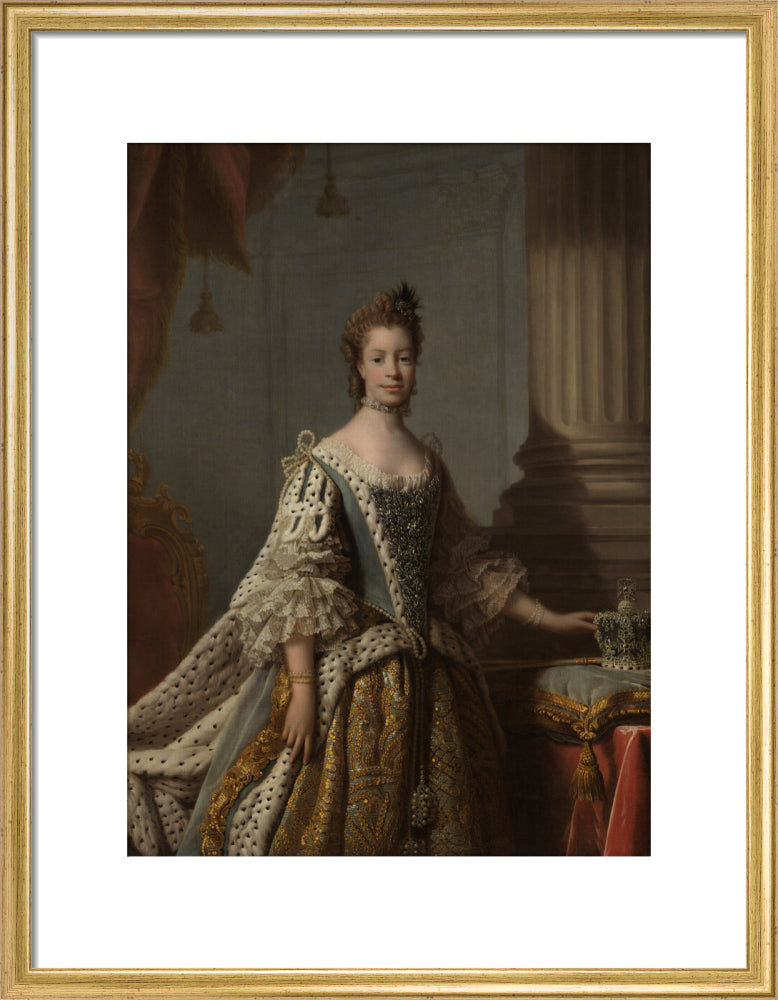 Charlotte of mecklenburg strelitz portrait print (art print, medium, gold frame)