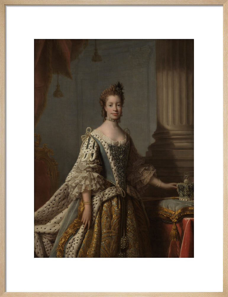 Charlotte of mecklenburg strelitz portrait print (art print, medium, natural frame)