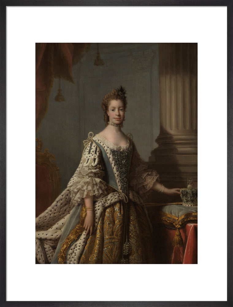 Charlotte of mecklenburg strelitz portrait print (art print, large, black frame)