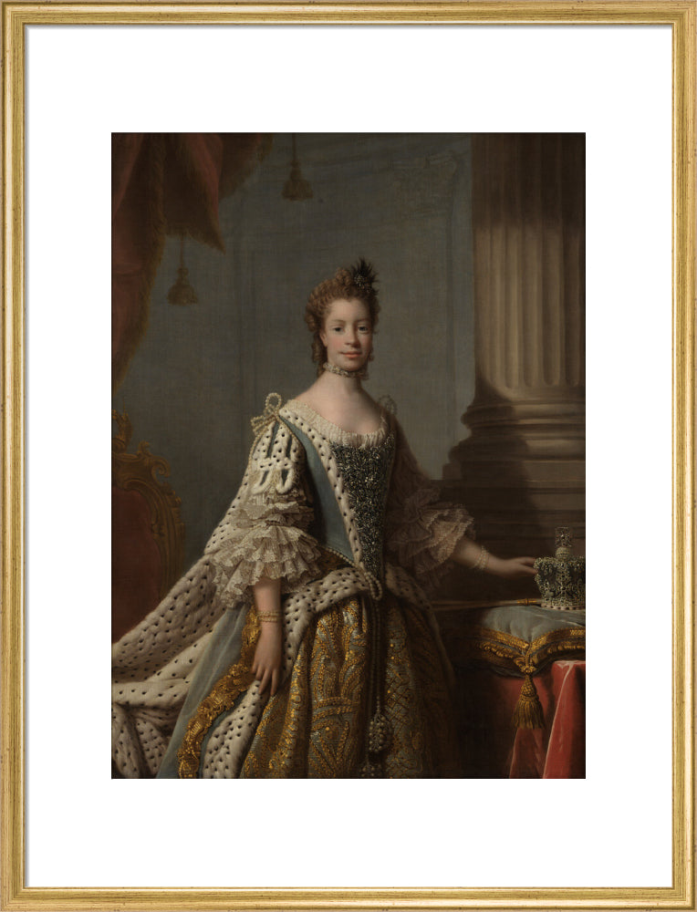 Charlotte of mecklenburg strelitz portrait print (art print, large, gold frame)