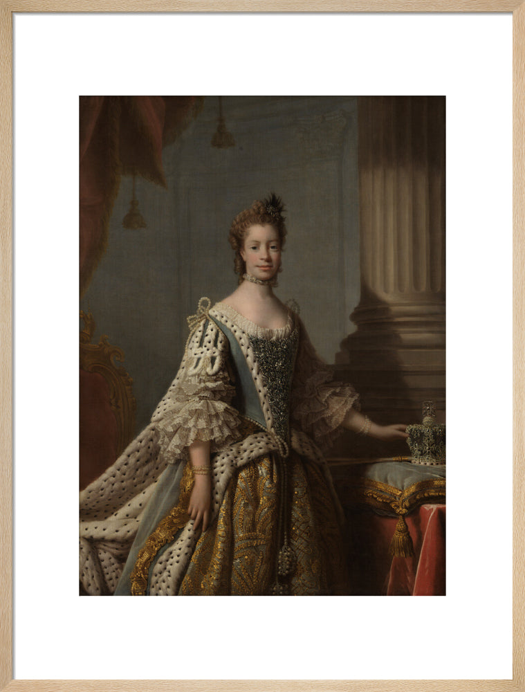 Charlotte of mecklenburg strelitz portrait print (art print, large, natural frame)