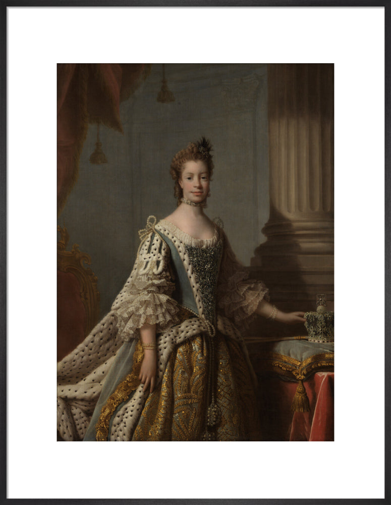 Charlotte of mecklenburg strelitz portrait print (art print, large, black frame)