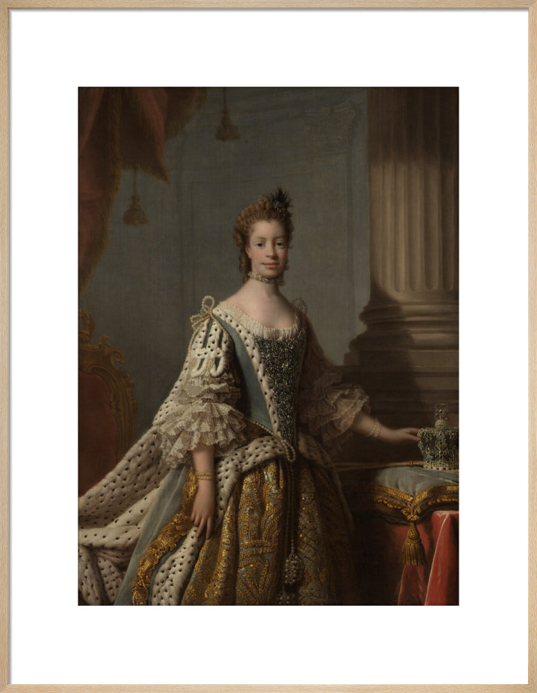 Charlotte of mecklenburg strelitz portrait print (art print, large, natural frame)
