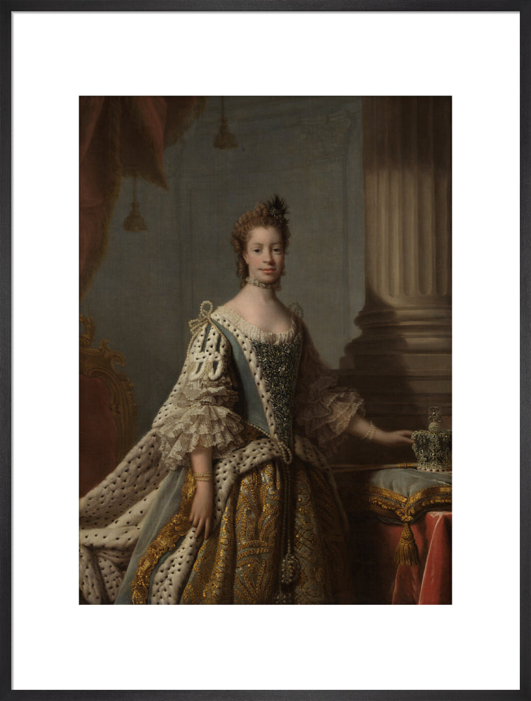 Charlotte of mecklenburg strelitz portrait print (art print, extra large, black frame)
