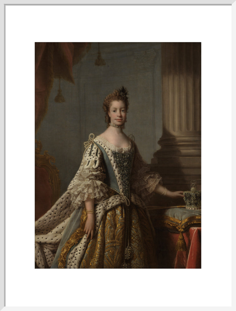 Charlotte of mecklenburg strelitz portrait print (art print, extra large, white frame)