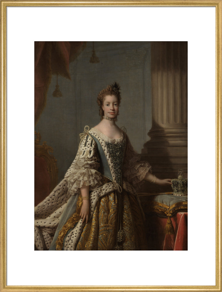Charlotte of mecklenburg strelitz portrait print (art print, extra large, gold frame)