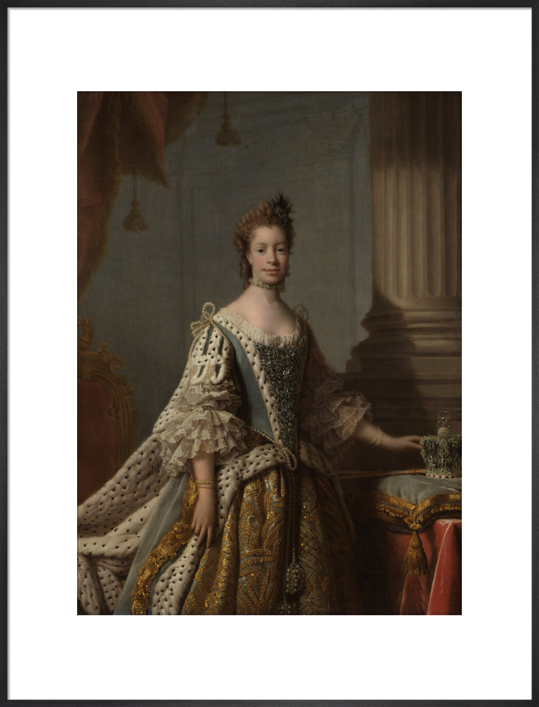 Charlotte of mecklenburg strelitz portrait print (art print, extra large, black frame)