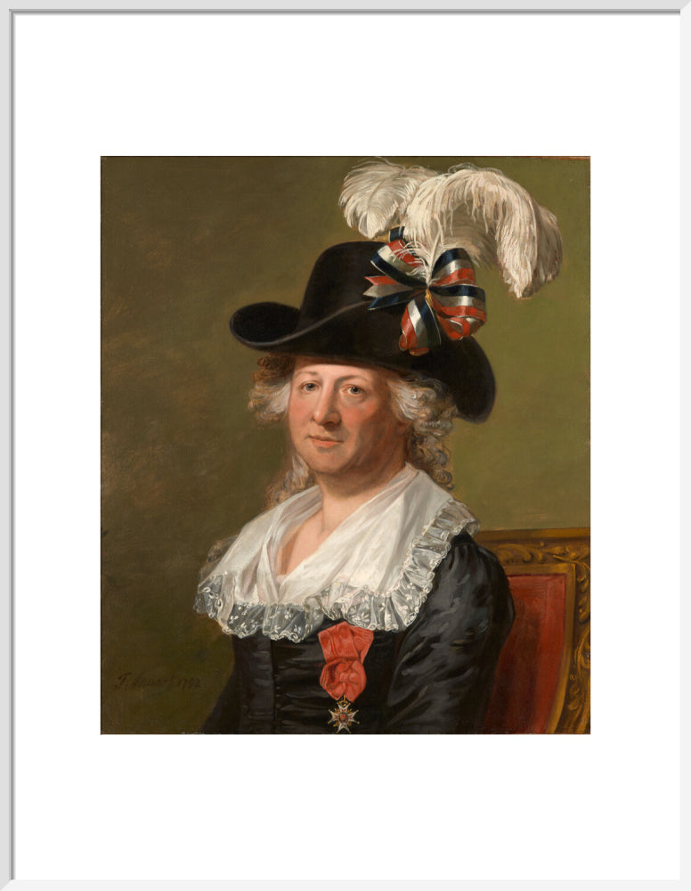Chevalier d'eon portrait print (art print, large, white frame)