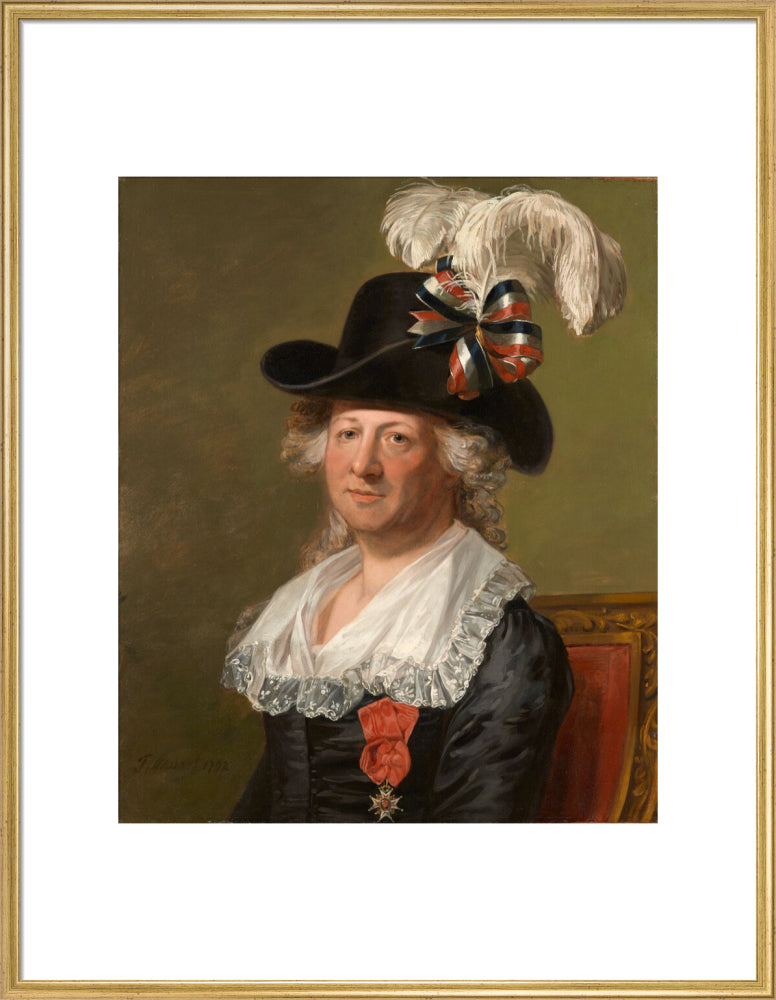 Chevalier d'eon portrait print (art print, extra large, gold frame)