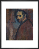 David Bomberg (''Self-Portrait with Pipe'') Portrait Print (Art print, Small, Black frame)