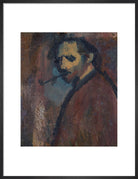 David Bomberg (''Self-Portrait with Pipe'') Portrait Print (Art print, Medium, Black frame)