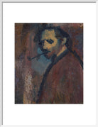 David Bomberg (''Self-Portrait with Pipe'') Portrait Print (Art print, Medium, White frame)