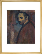 David Bomberg (''Self-Portrait with Pipe'') Portrait Print (Art print, Medium, Gold frame)