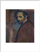 David Bomberg (''Self-Portrait with Pipe'') Portrait Print (Art print, Extra large, White frame)