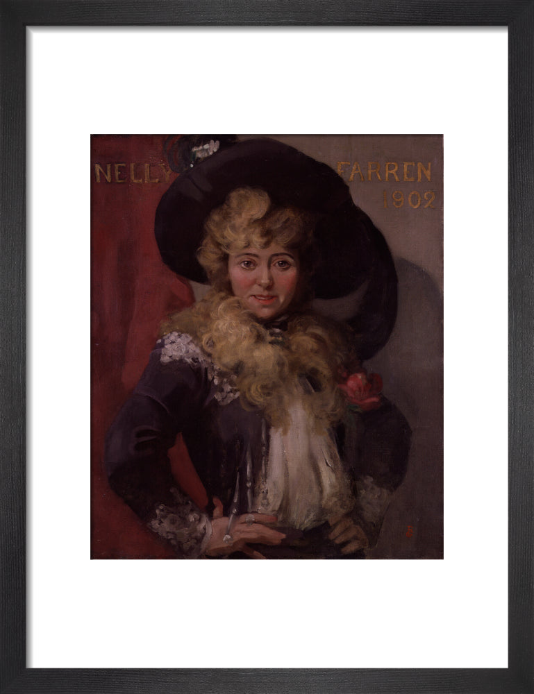 Ellen (''nellie'') farren portrait print (art print, small, black frame)