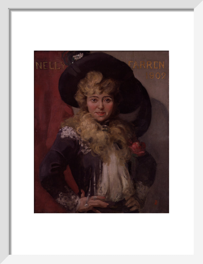 Ellen (''nellie'') farren portrait print (art print, small, white frame)
