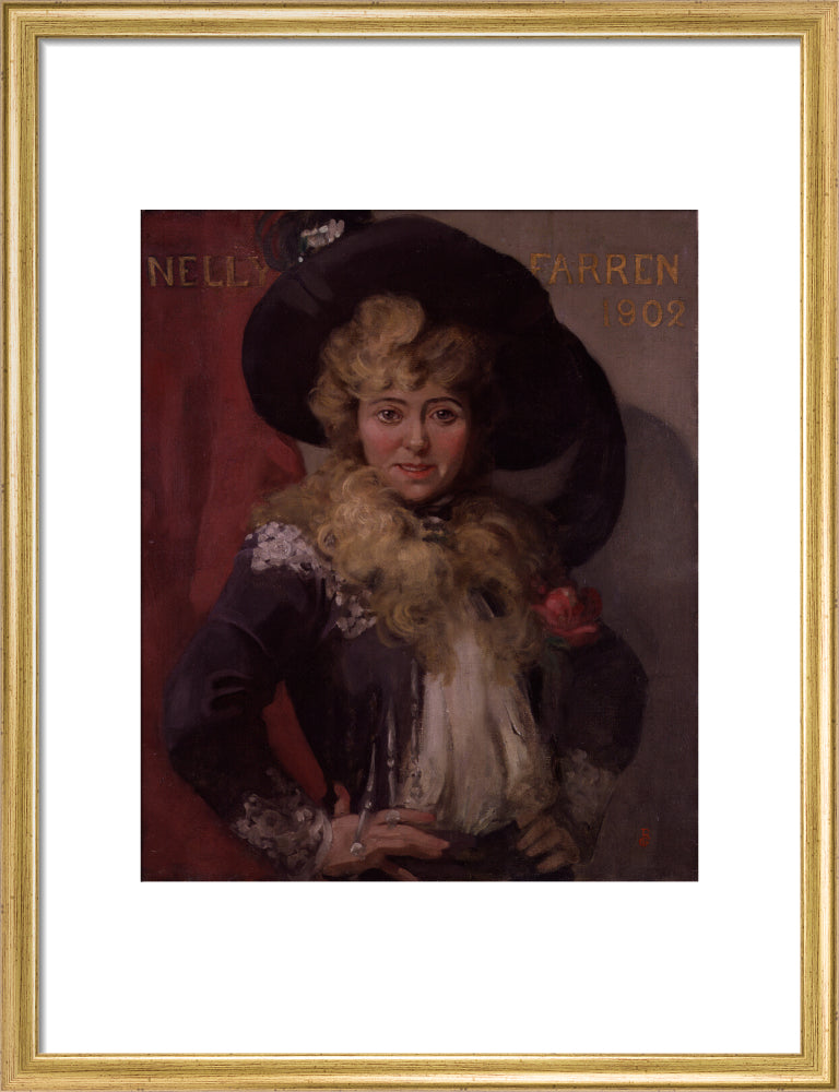 Ellen (''nellie'') farren portrait print (art print, medium, gold frame)