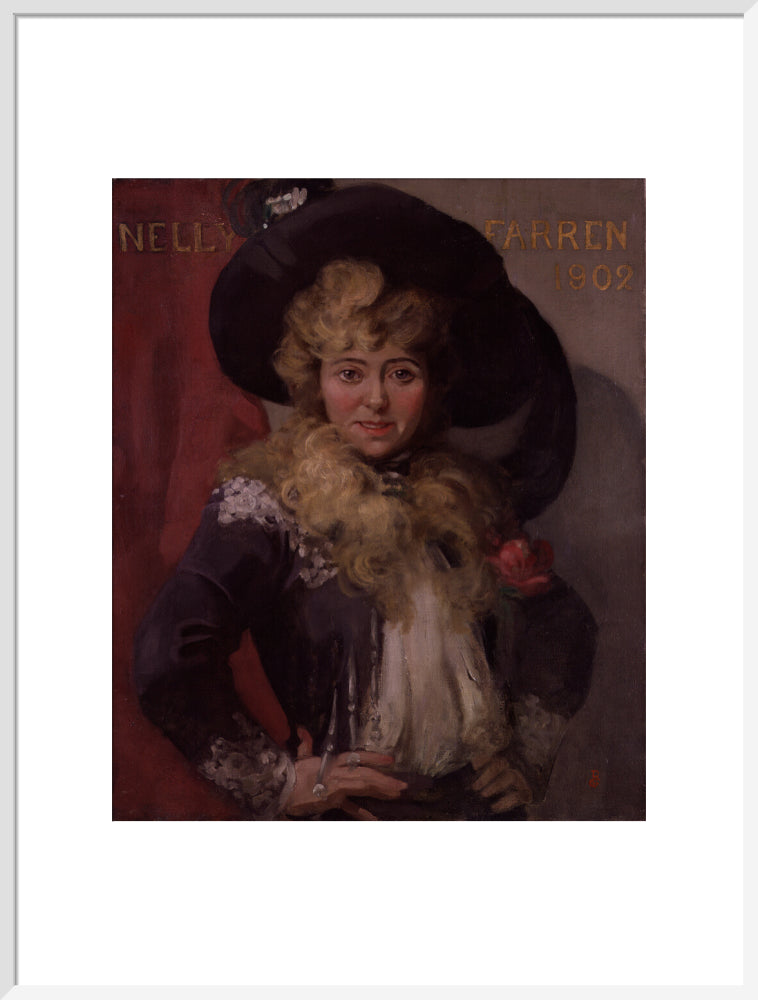 Ellen (''nellie'') farren portrait print (art print, extra large, white frame)