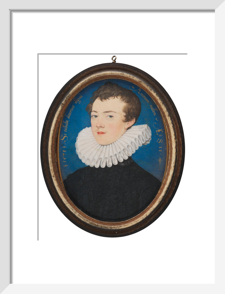 Francis bacon, 1st viscount st alban portrait print (art print, small, white frame)