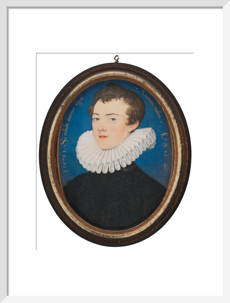 Francis bacon, 1st viscount st alban portrait print (art print, medium, white frame)