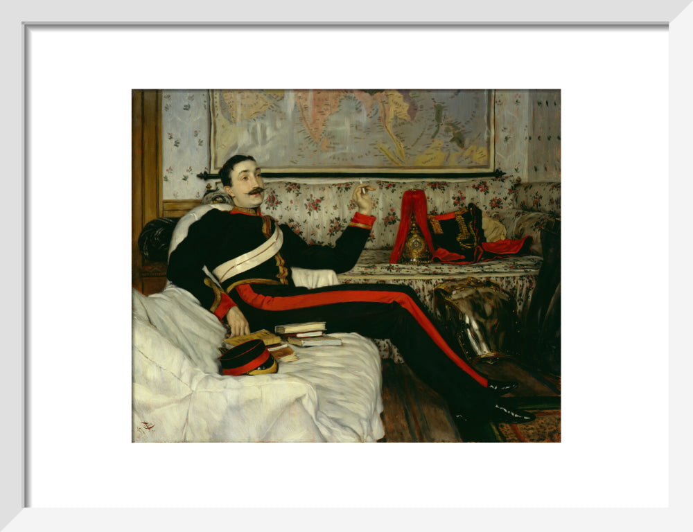 Frederick burnaby portrait print (art print, small, white frame)