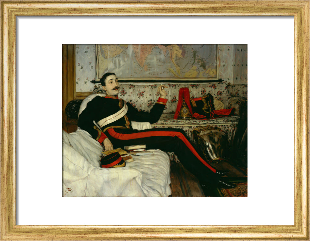 Frederick burnaby portrait print (art print, small, gold frame)