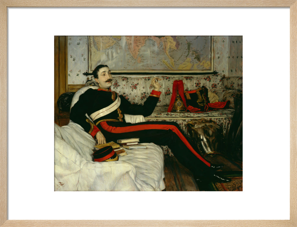 Frederick burnaby portrait print (art print, medium, natural frame)