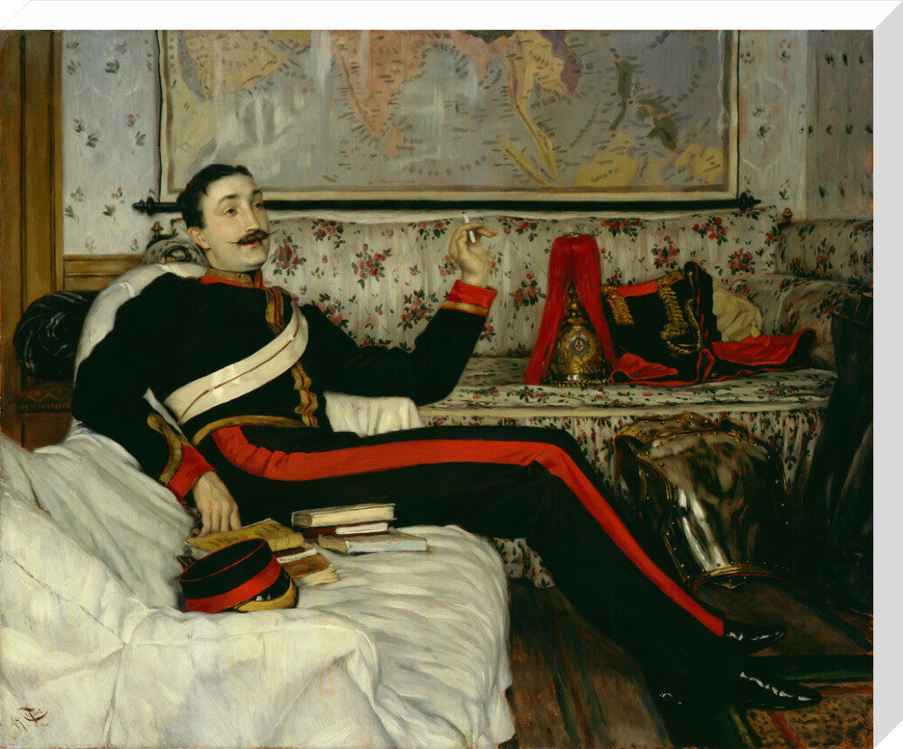 Frederick burnaby portrait print (stretched canvas, large, no frame)