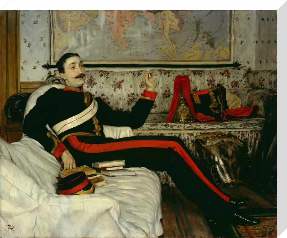 Frederick burnaby portrait print (stretched canvas, large, no frame)