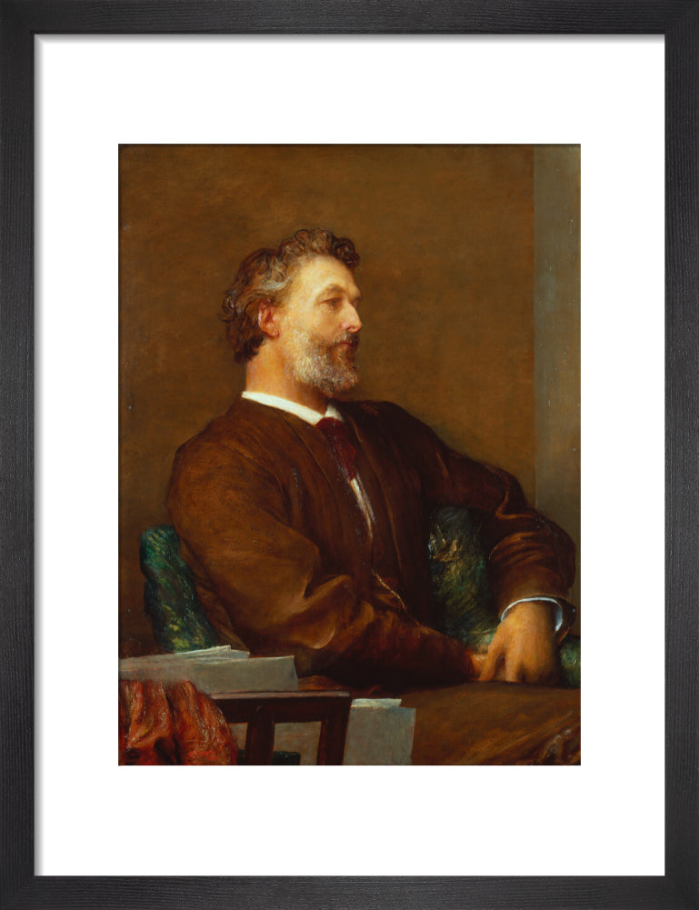Frederic leighton, baron leighton portrait print (art print, small, black frame)