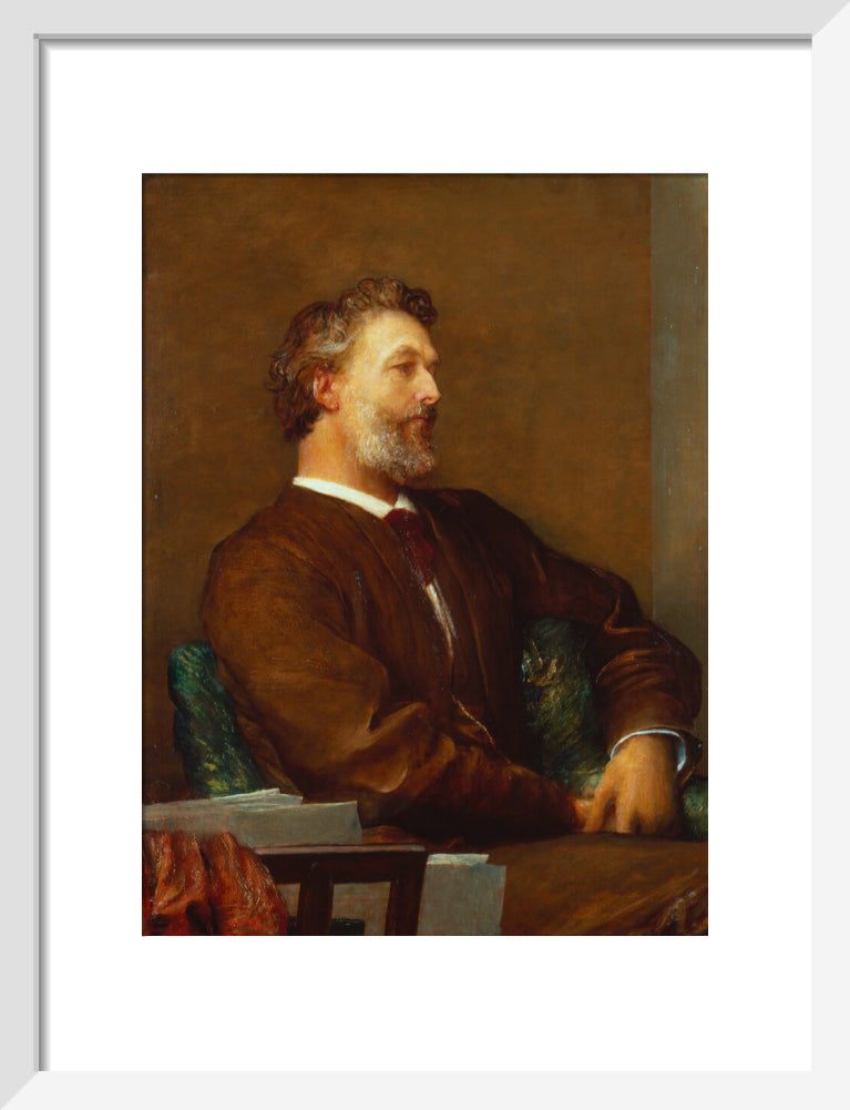 Frederic leighton, baron leighton portrait print (art print, small, white frame)