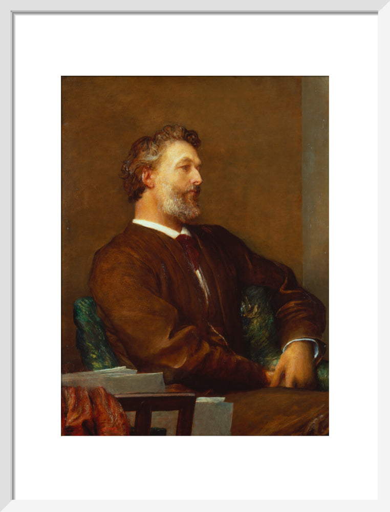 Frederic leighton, baron leighton portrait print (art print, medium, white frame)