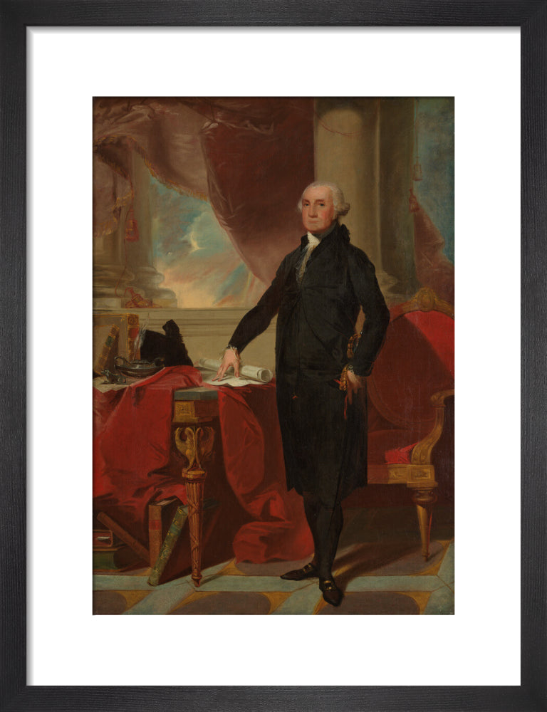 George washington portrait print (art print, small, black frame)