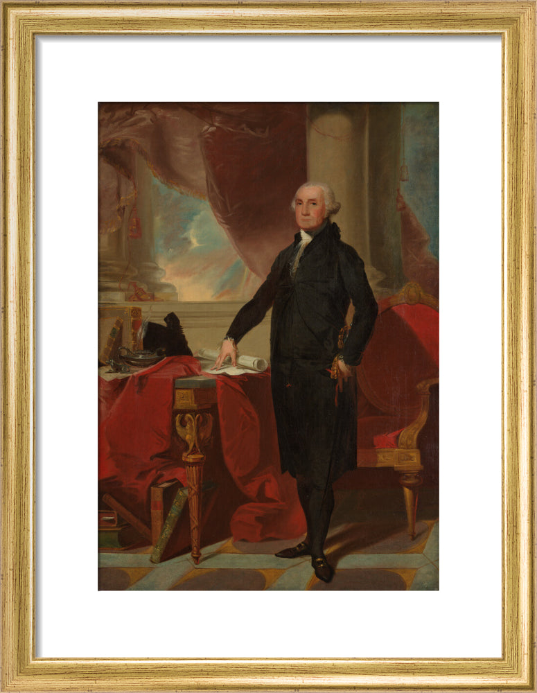 George washington portrait print (art print, small, gold frame)