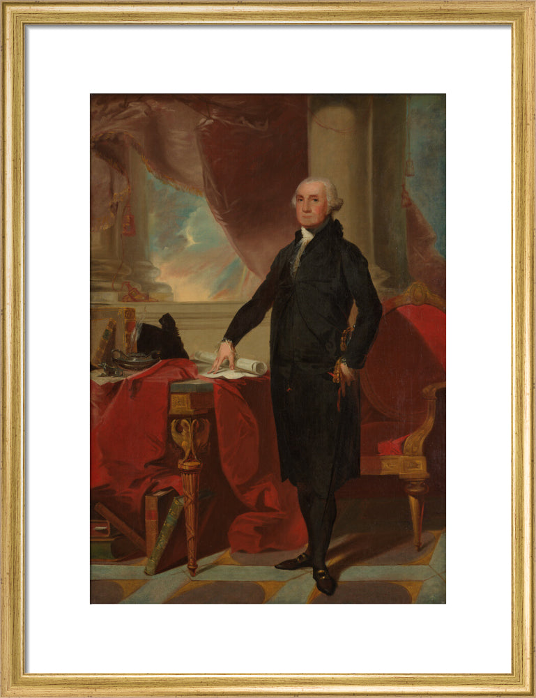 George washington portrait print (art print, medium, gold frame)
