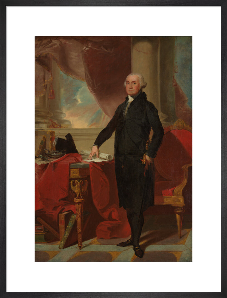 George washington portrait print (art print, large, black frame)