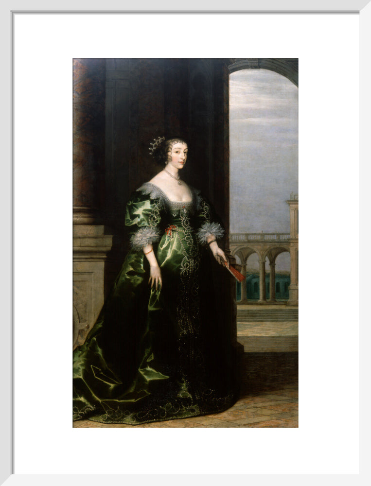 Henrietta maria portrait print (art print, medium, white frame)
