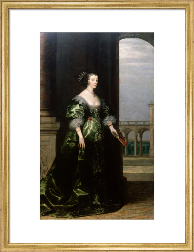 Henrietta maria portrait print (art print, medium, gold frame)