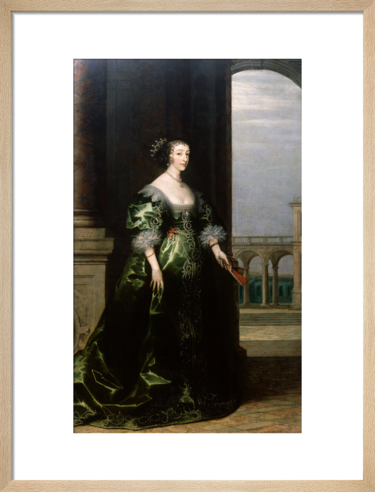 Henrietta maria portrait print (art print, medium, natural frame)