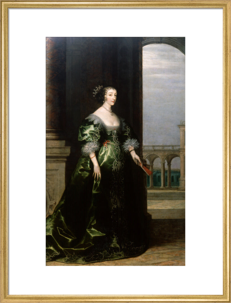 Henrietta maria portrait print (art print, large, gold frame)